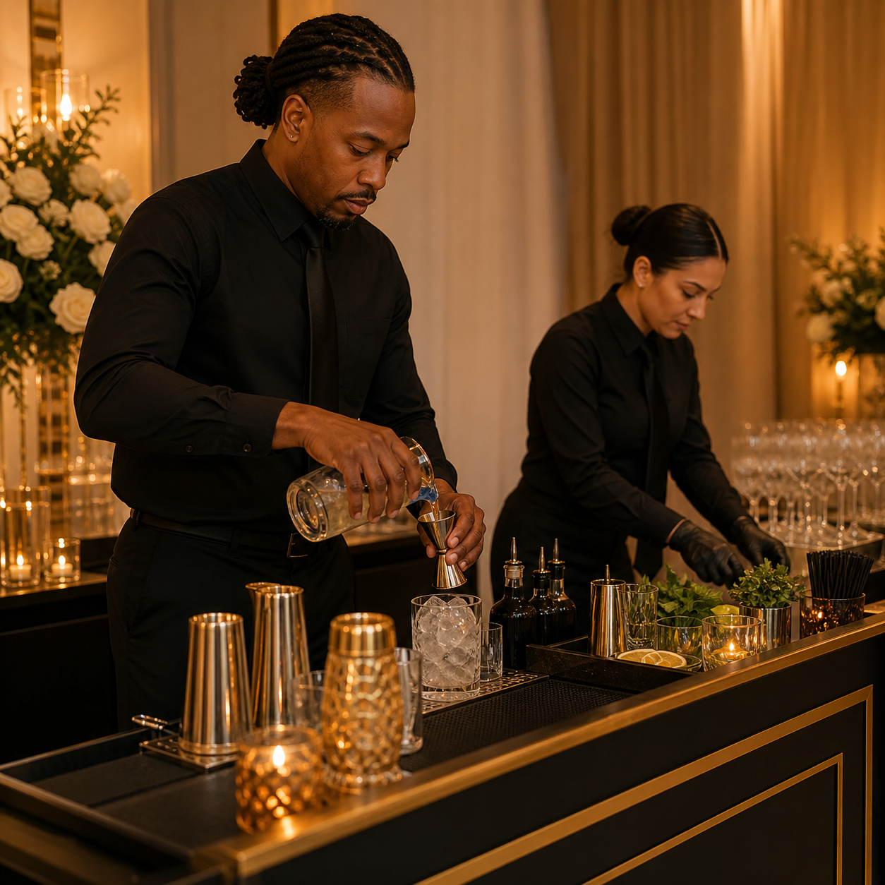 Bartenders · Bar support professionals working at an upscale event
